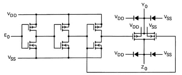 Isolated Enables gate the P and N MOSFETs